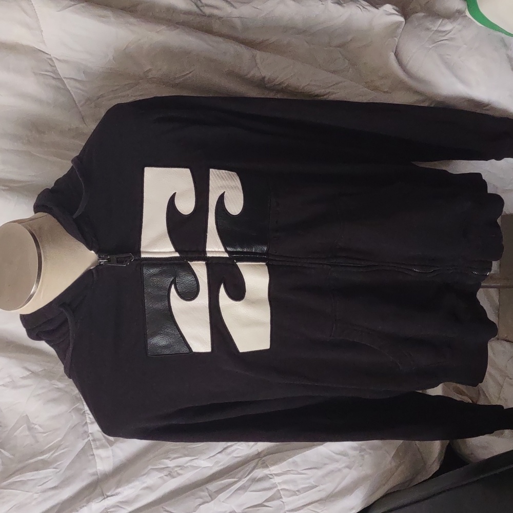 BILLABONG Leather Chest Logo Hoodie